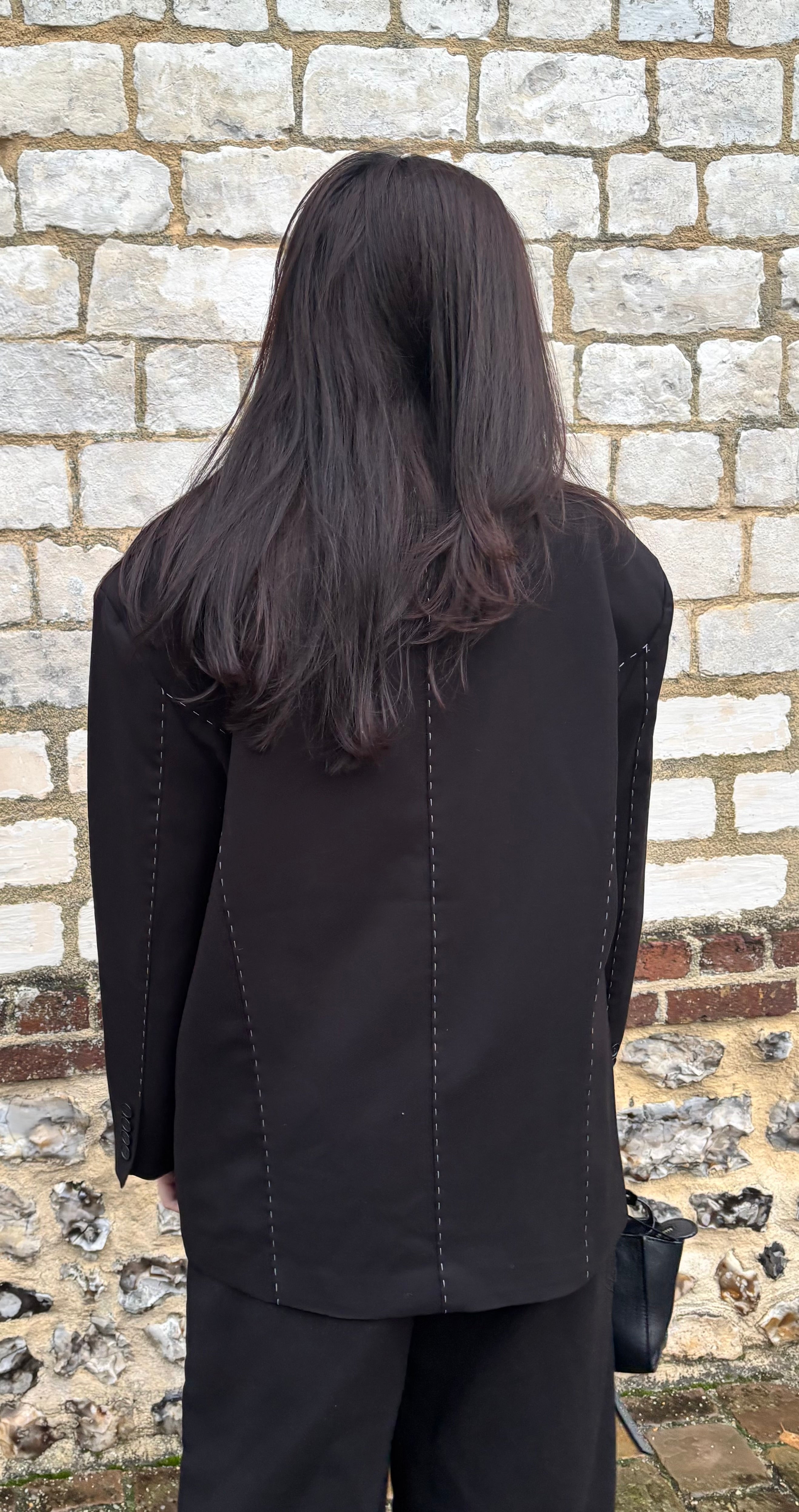 Blazer surpiqûre oversize Noir